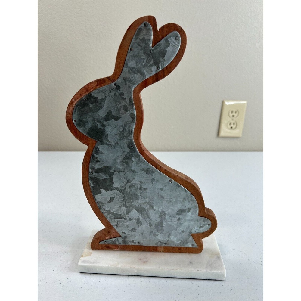 Home Decorative Blue Cut-Out Wooden Tabletop‎ Bunny Rabbit Figurine